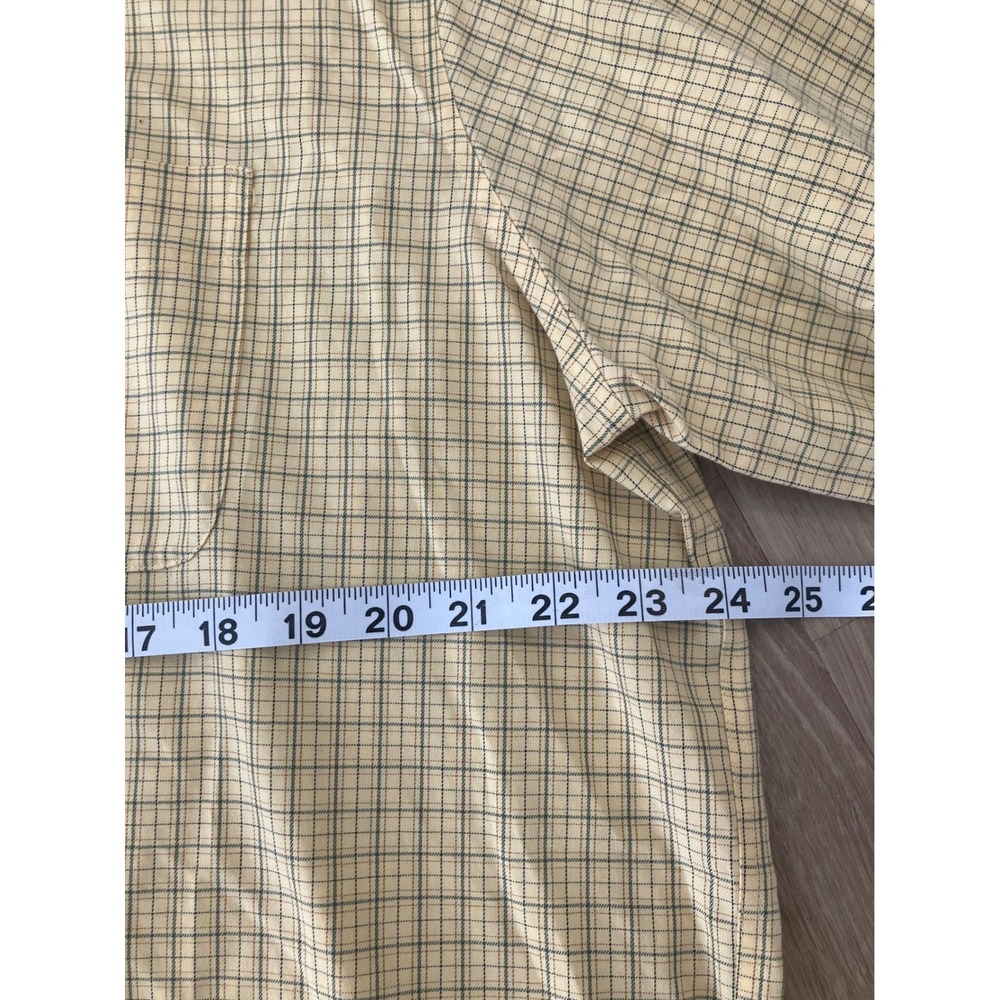 LLBean Mens‎ Wrinkle Resistant Plaid Button Down Shirt XL Yellow Blue Tan - Picture 4 of 5